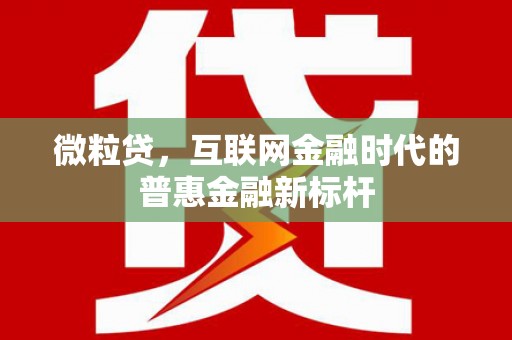 达茂旗微粒贷，互联网金融时代的普惠金融新标杆