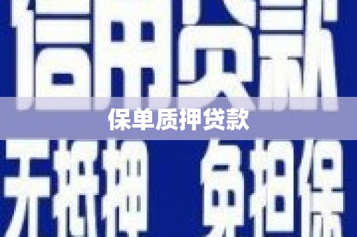 达茂旗保单质押贷款