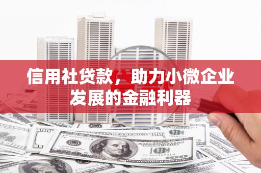 达茂旗信用社贷款，助力小微企业发展的金融利器