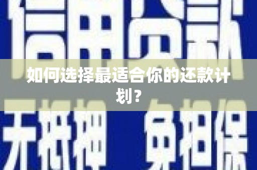 达茂旗如何选择最适合你的还款计划？